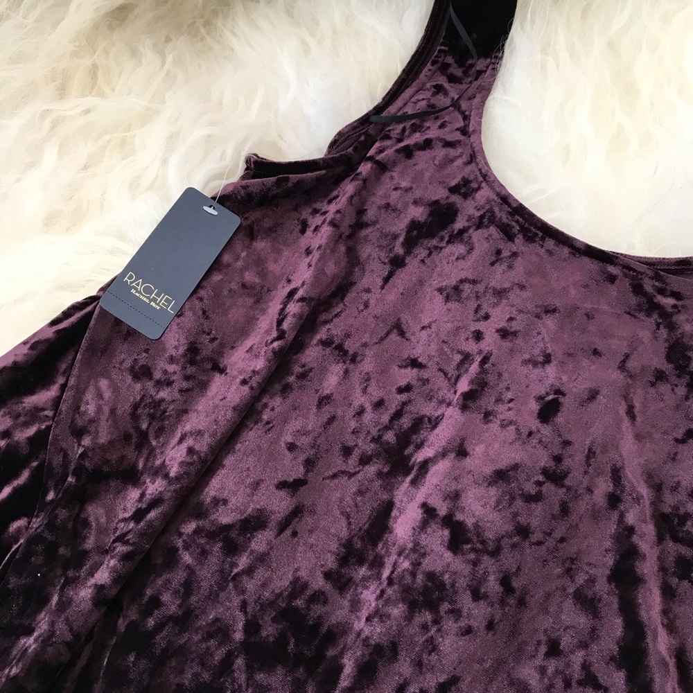 Rachel Roy Kelsie Asymmetrical Hem Velvet Dress - Picture 4 of 8